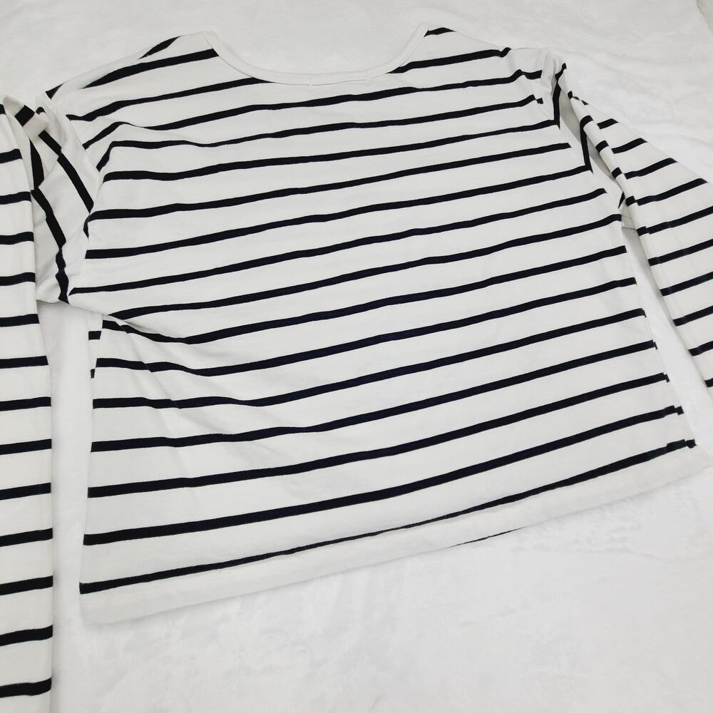 Madden Girl black and white striped long-sleeve crop cherry embroidery patch XL - Picture 3 of 8